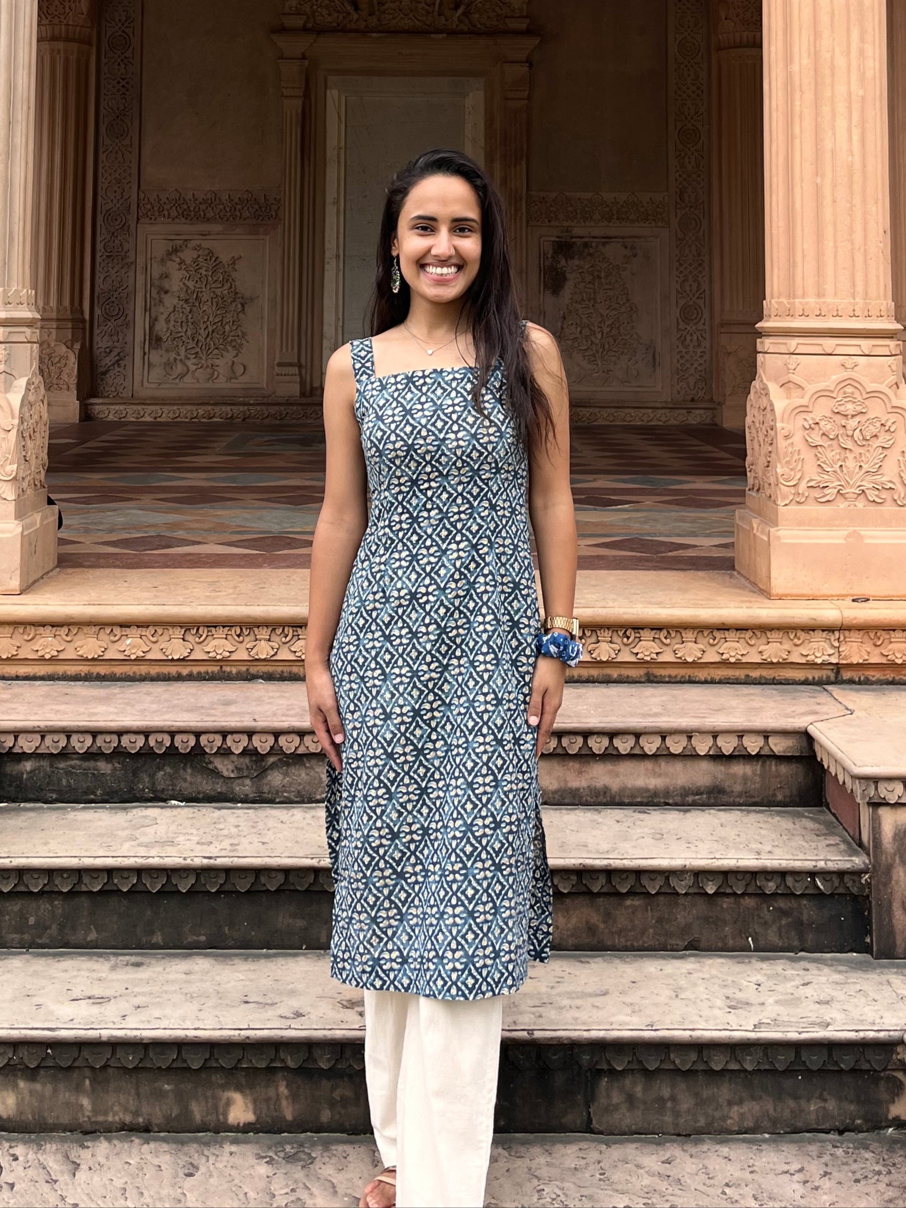 Blue Long Corset Kurti