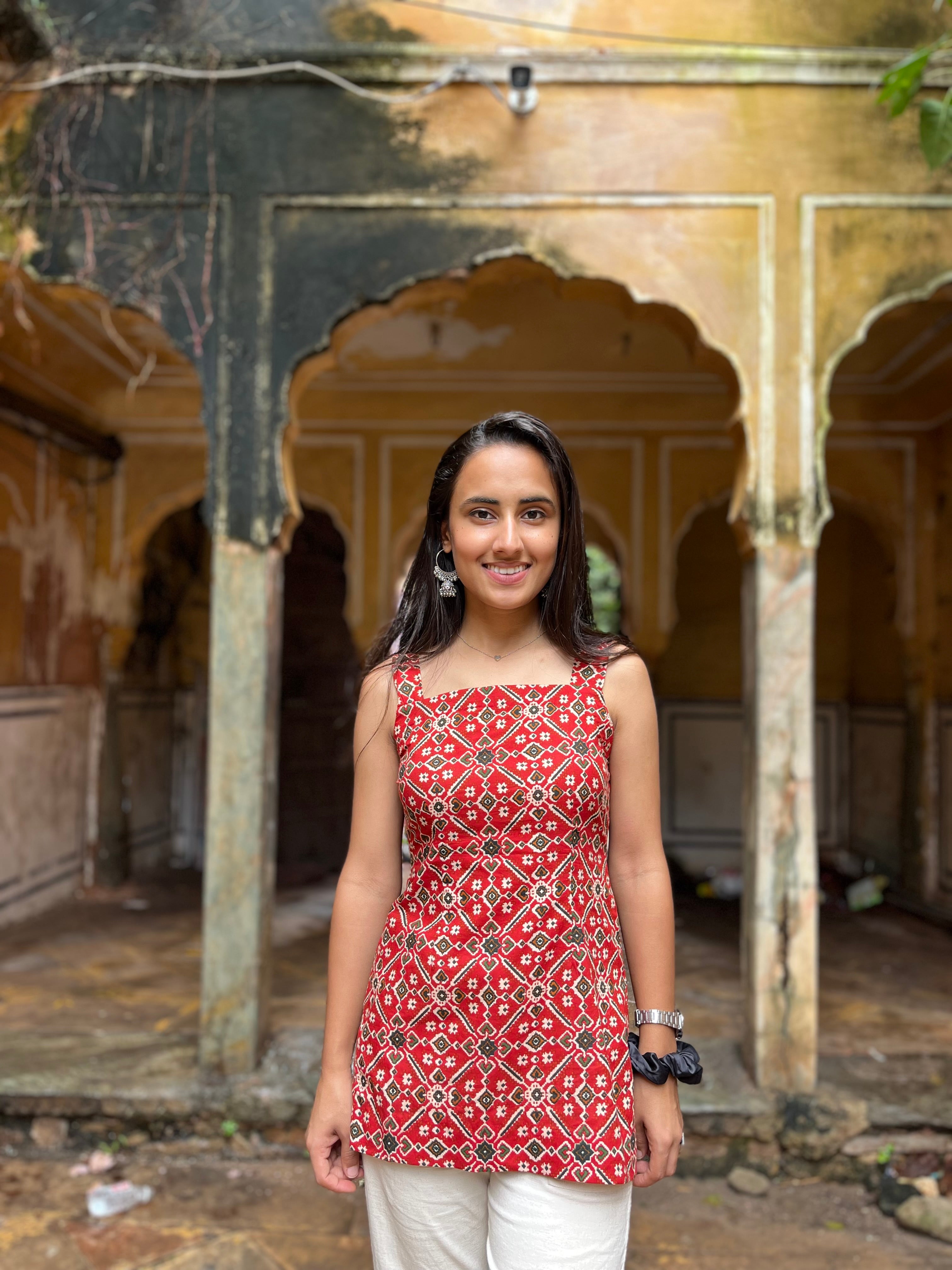 Red Short Corset Kurti