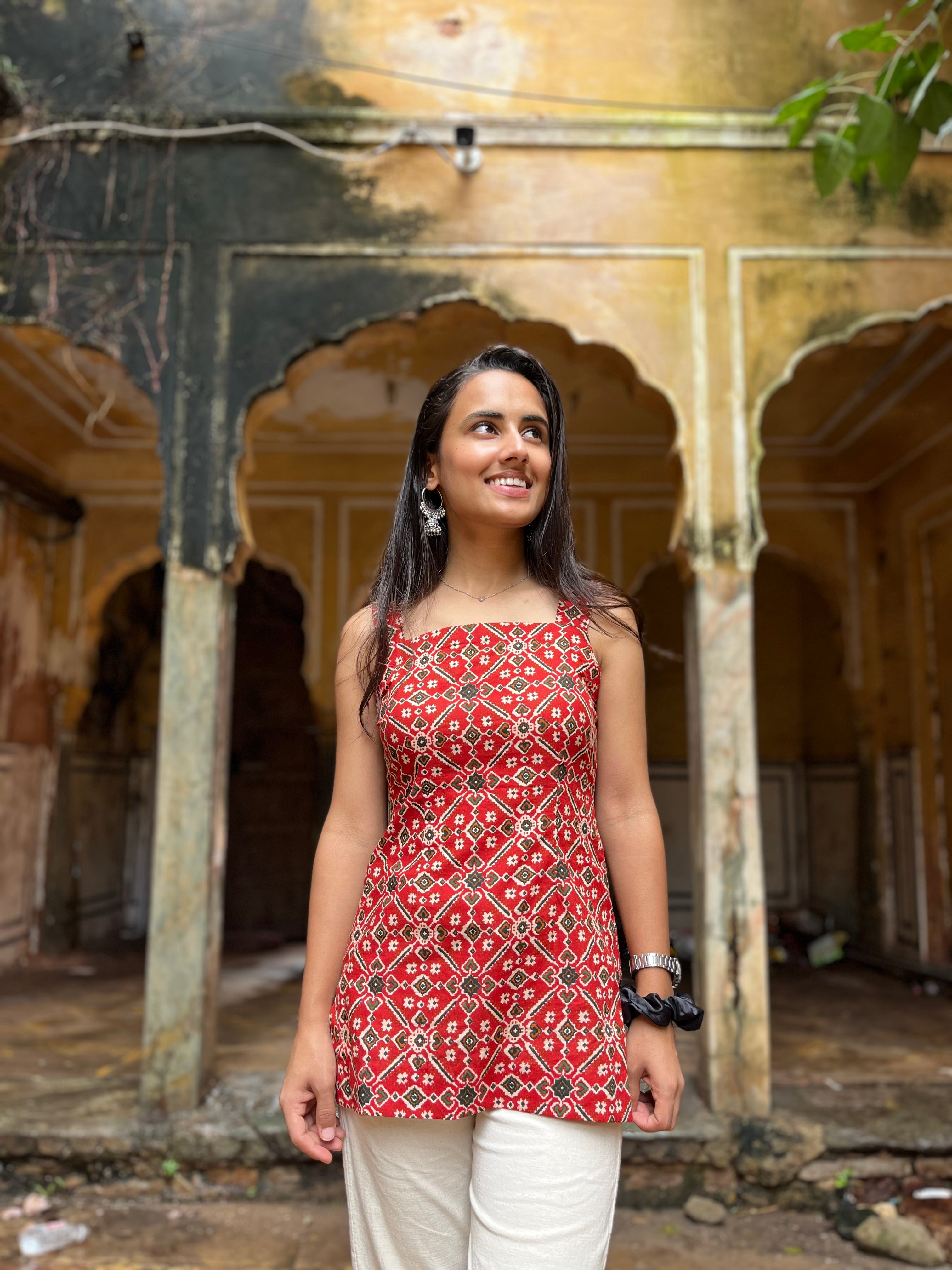 Red Short Corset Kurti