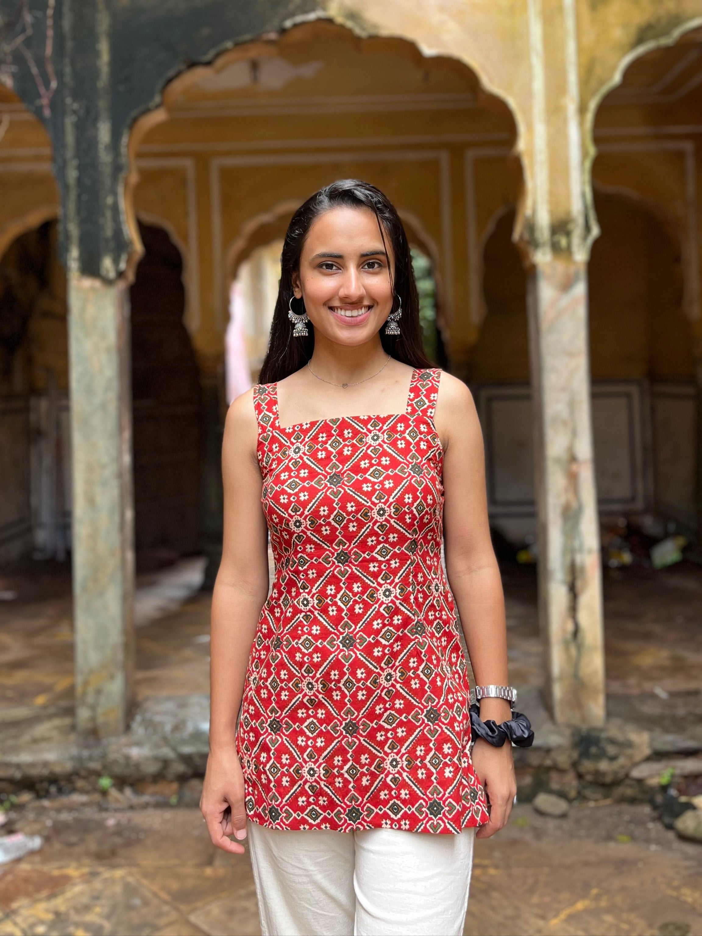 Red Short Corset Kurti