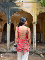 Red Short Corset Kurti