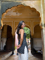 Black Noodle Strap Corset Kurti