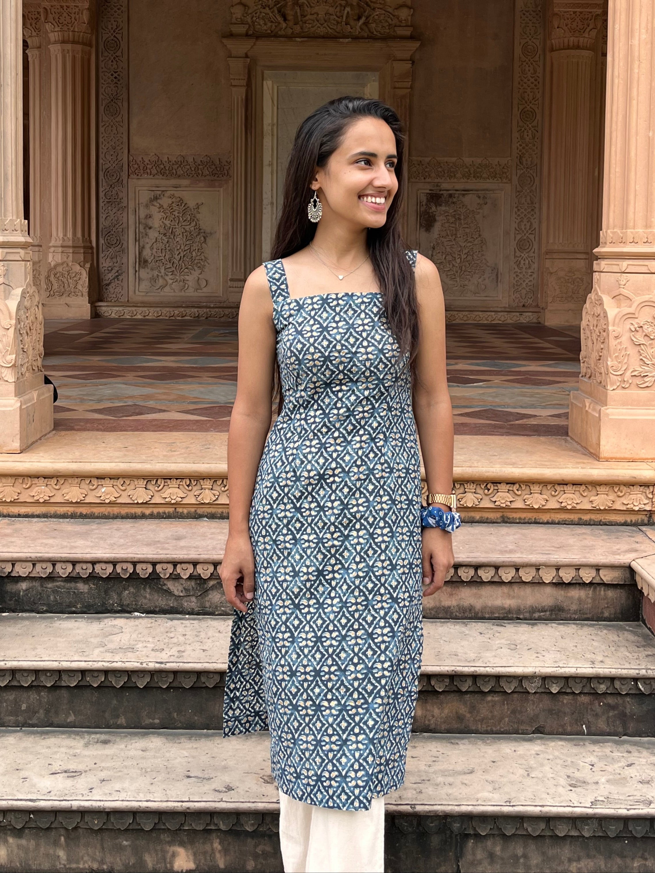 Blue Long Corset Kurti