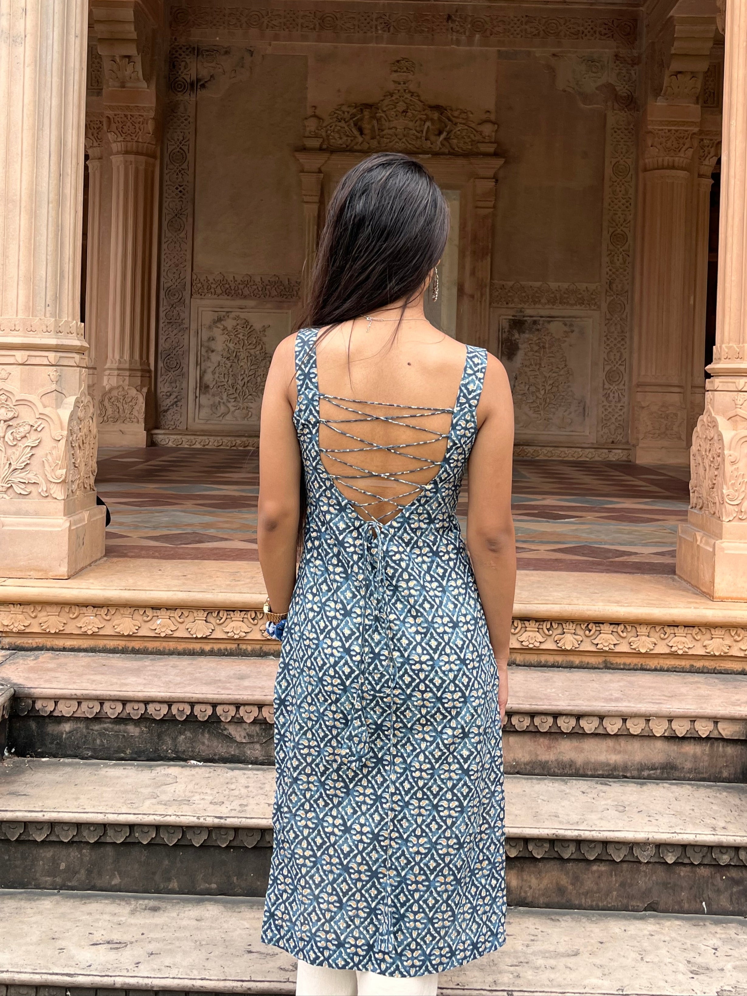 Blue Long Corset Kurti